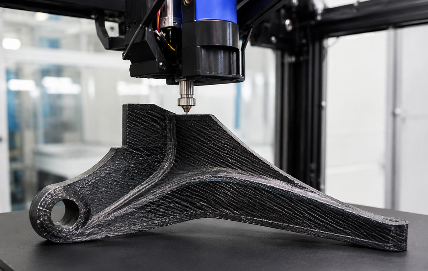 Stampa 3D a fibra continua (ph. AI)