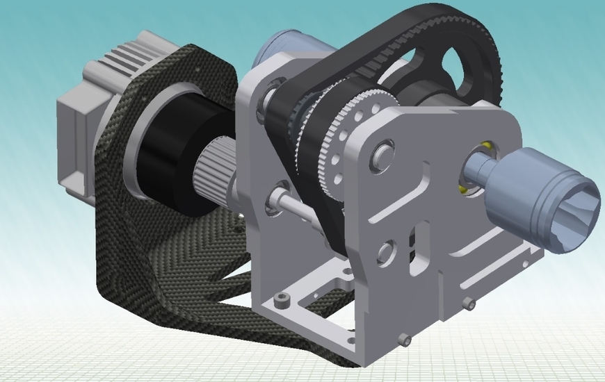 Fig 4 Assemblato trasmissione con telaio sandwich