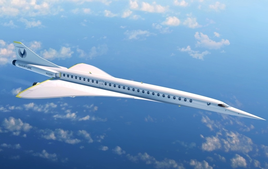 Un render di Overture, l'aereo supersonico di Boom
